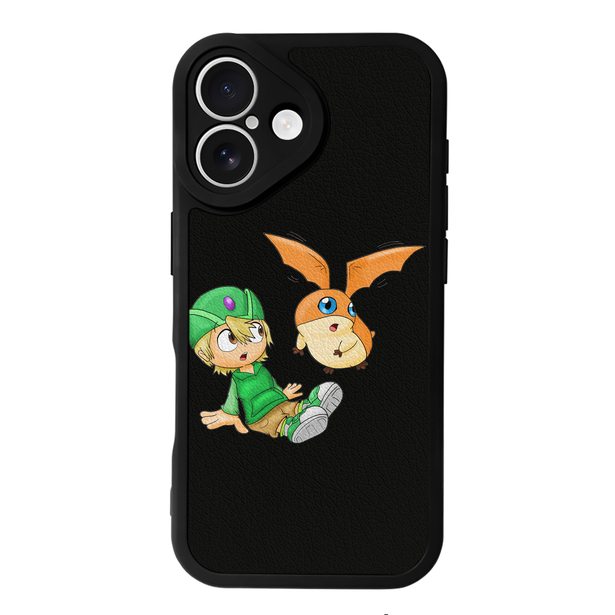 （画像用） Digimon デジタルモンスター/デジモン 【iPhone 16シリーズ対応】シリコンスマホケース（レザー調） 材質：シリコン